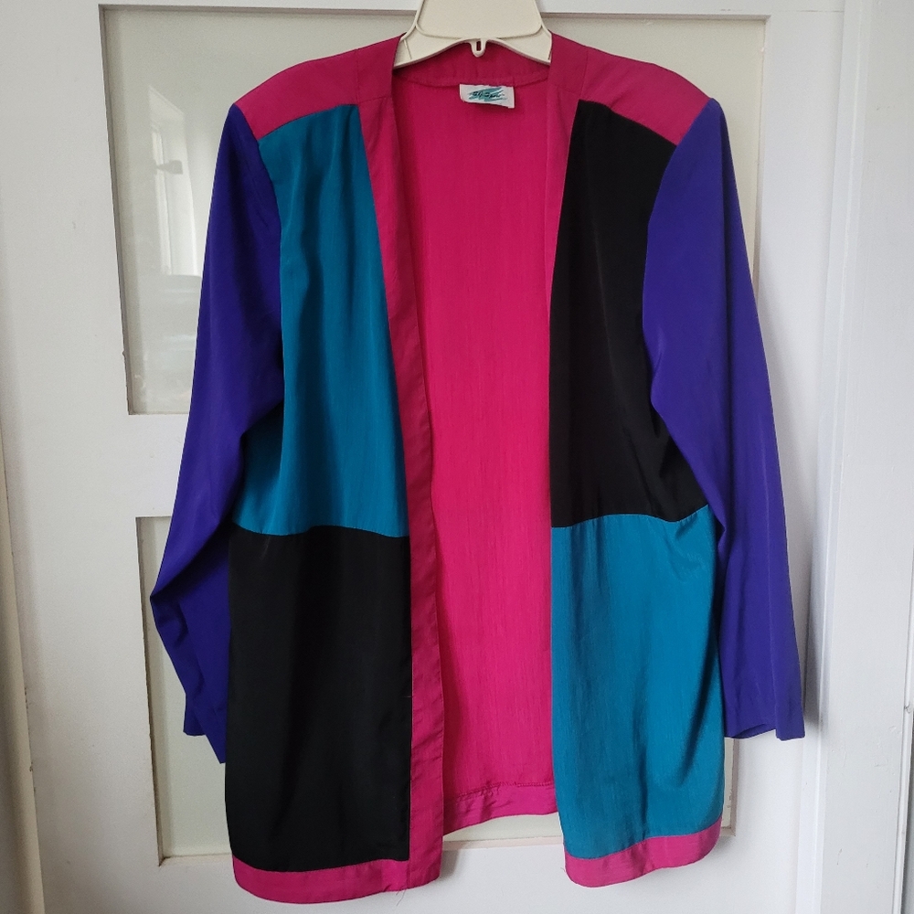 Vintage 80s Size M S.G. Sport Open Front Jacket
